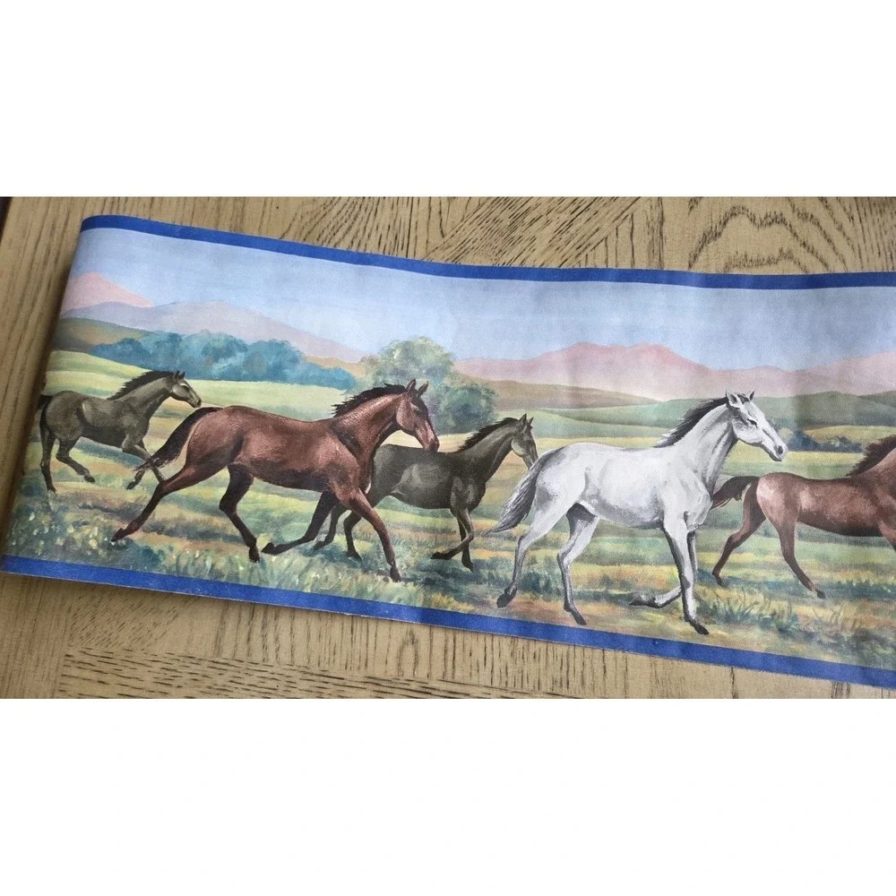 Norwall Wallpaper Border Lot Of 3 Horses Western #NK74875 Horses Vintage NOS